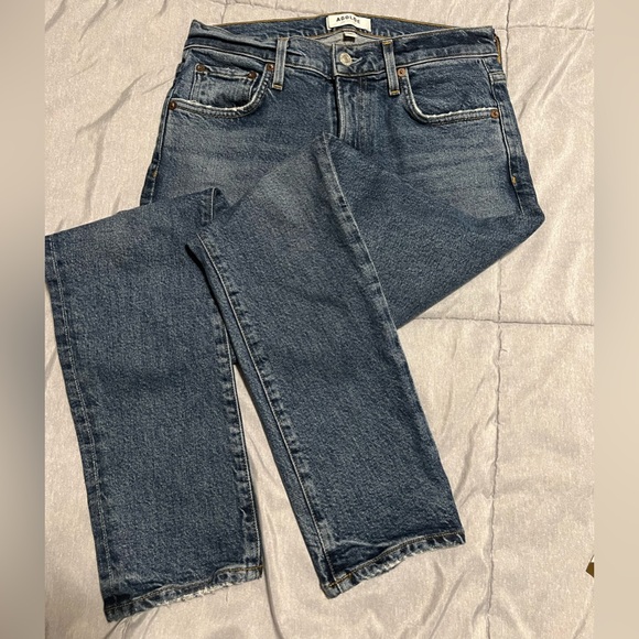 Agolde Dark Blue Straight Leg Women's Jeans - Picture 1 of 6